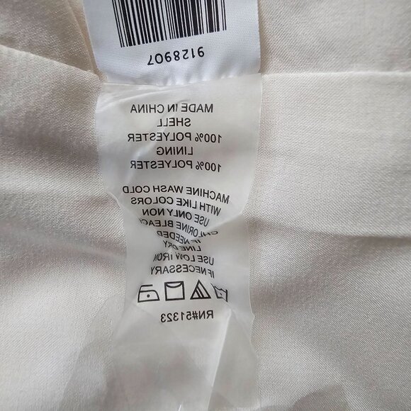 Vince Camuto White Black Floral Layered Ruffle Flutter Sleeve Mini Dress Size 16 - Picture 16 of 16